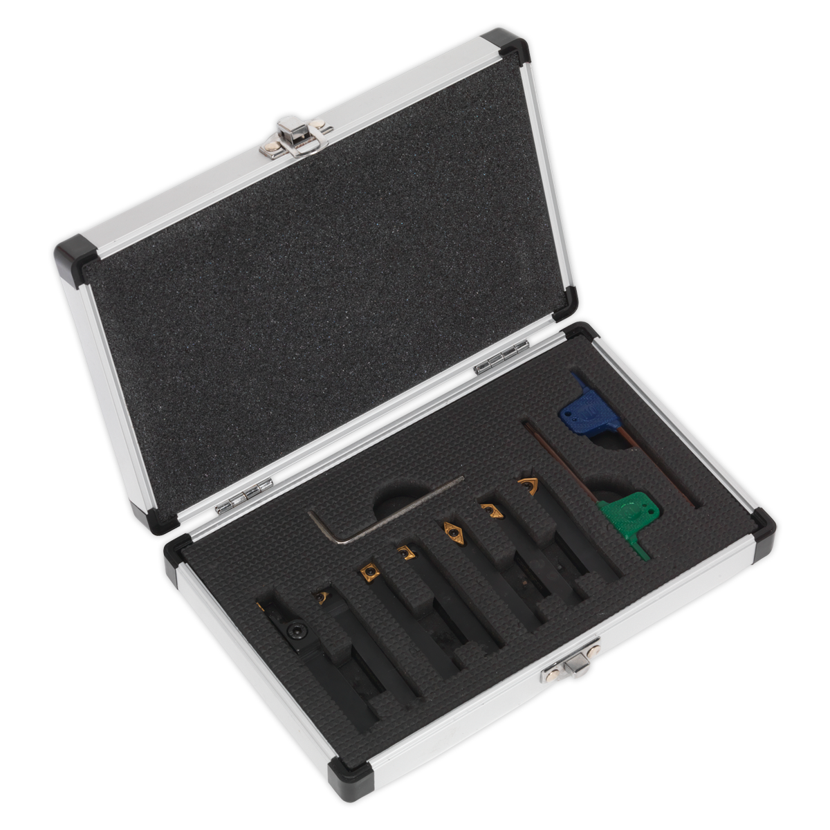 Sealey SM3025CS5 Indexable 8mm Lathe Turning Tool Set 7pc