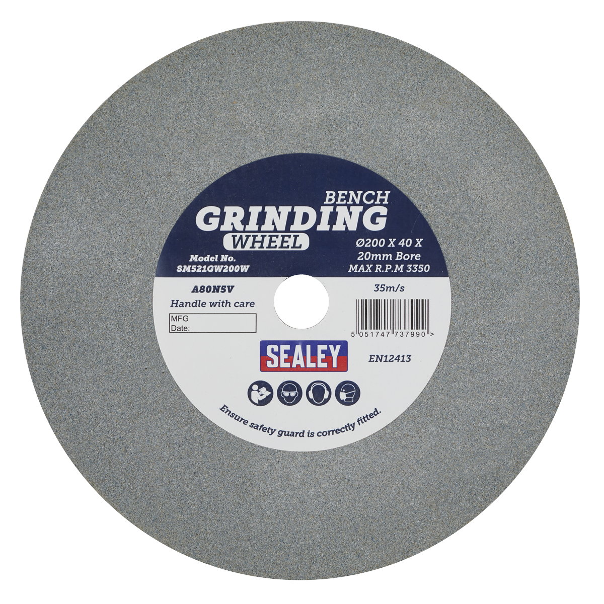 Sealey SM521GW200W Wet Stone Wheel 200 x 40mm 20mm Bore for SM521