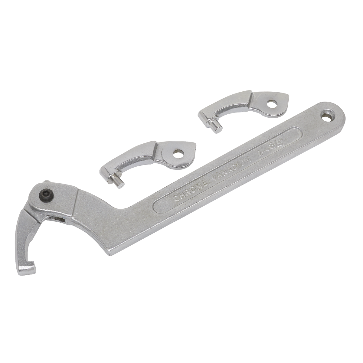 Sealey SMC2L Adjustable C Spanner - Hook & Pin Wrench Set 4pc 51-121mm