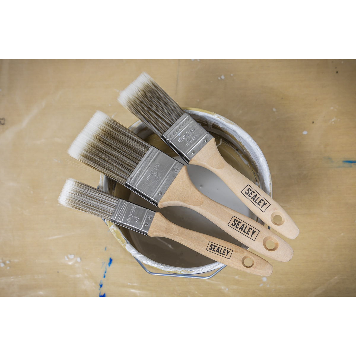 Sealey SPBS5W Wooden Handle Paint Brush Set 5pc