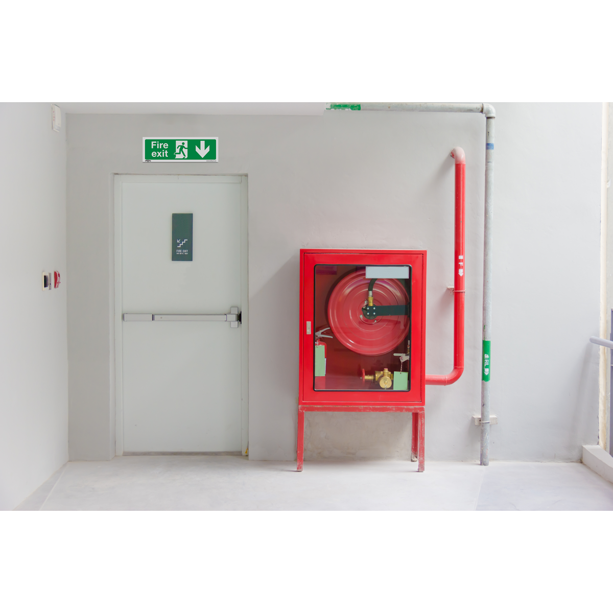 Sealey SS22V1 Safe Conditions Safety Sign - Fire Exit (Down) - Self-Adhesive Vinyl
