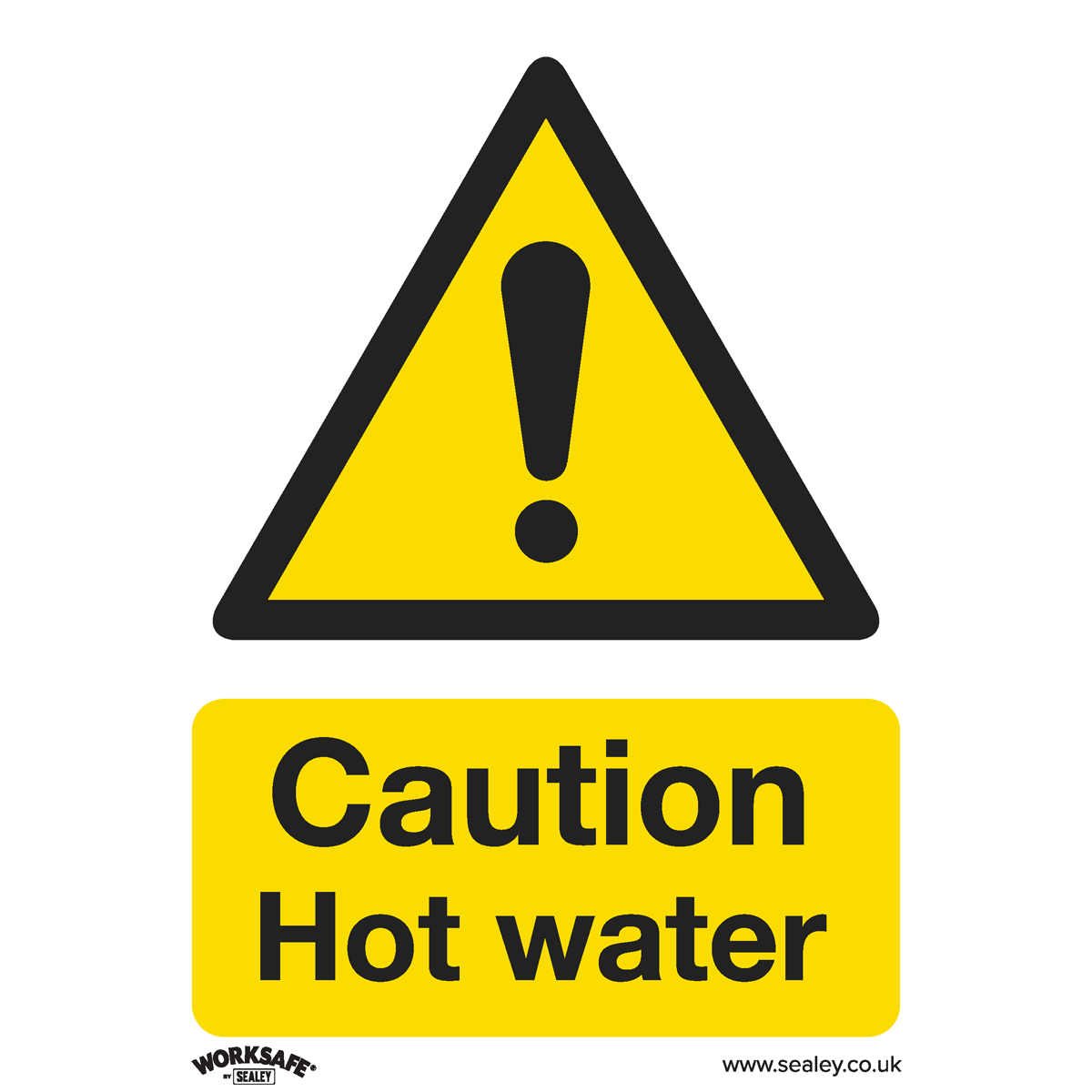 Sealey SS38V1 Warning Safety Sign - Caution Hot Water - Self-Adhesive Vinyl