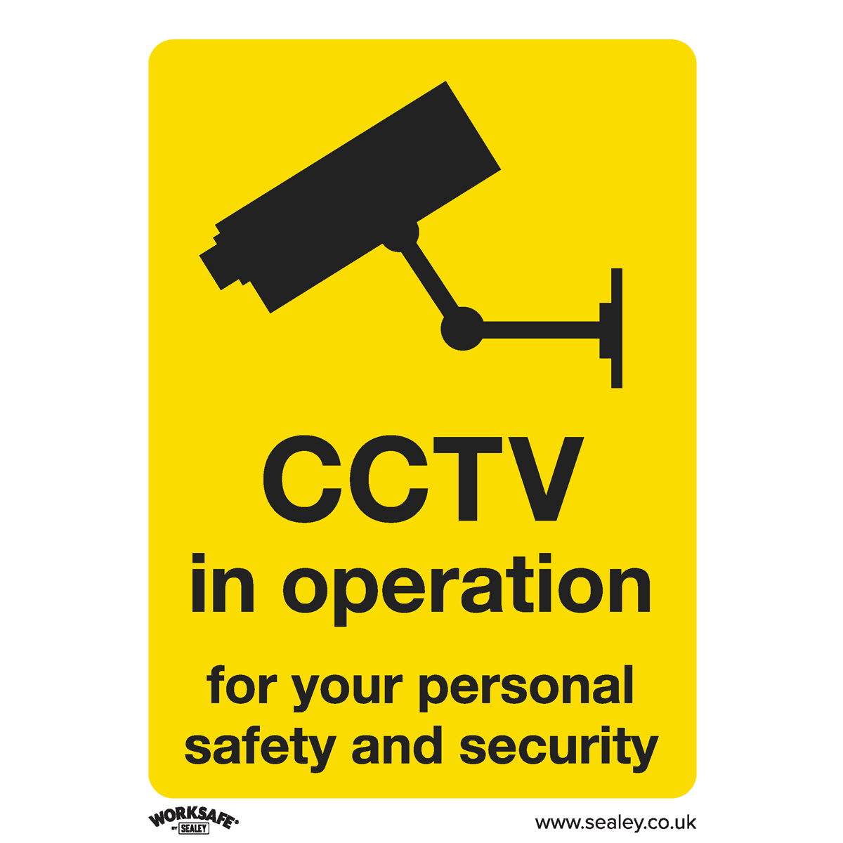 Sealey SS40P10 Warning Safety Sign - CCTV - Rigid Plastic - Pack of 10
