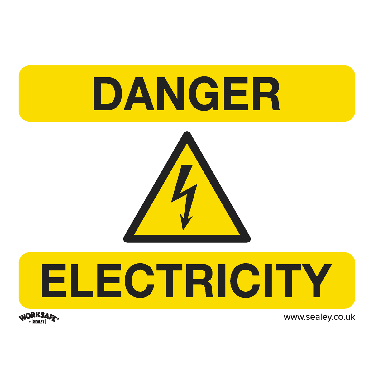Sealey SS41P1 Warning Safety Sign - Danger Electricity - Rigid Plastic