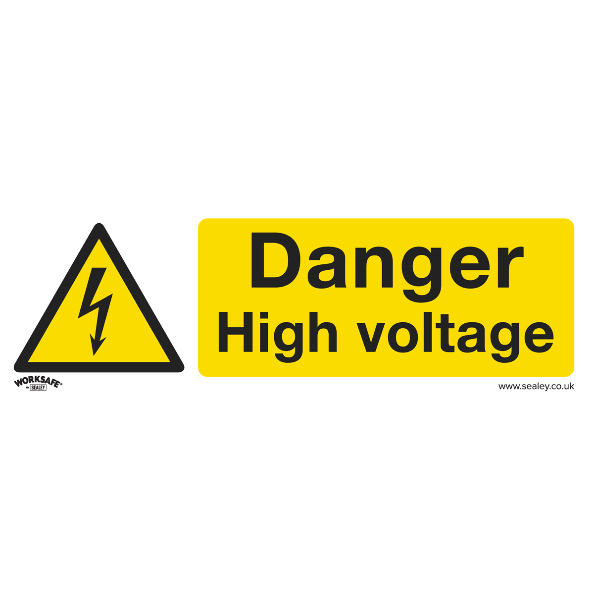 Sealey SS48V10 Warning Safety Sign - Danger High Voltage - Self-Adhesive Vinyl - Pack of 10
