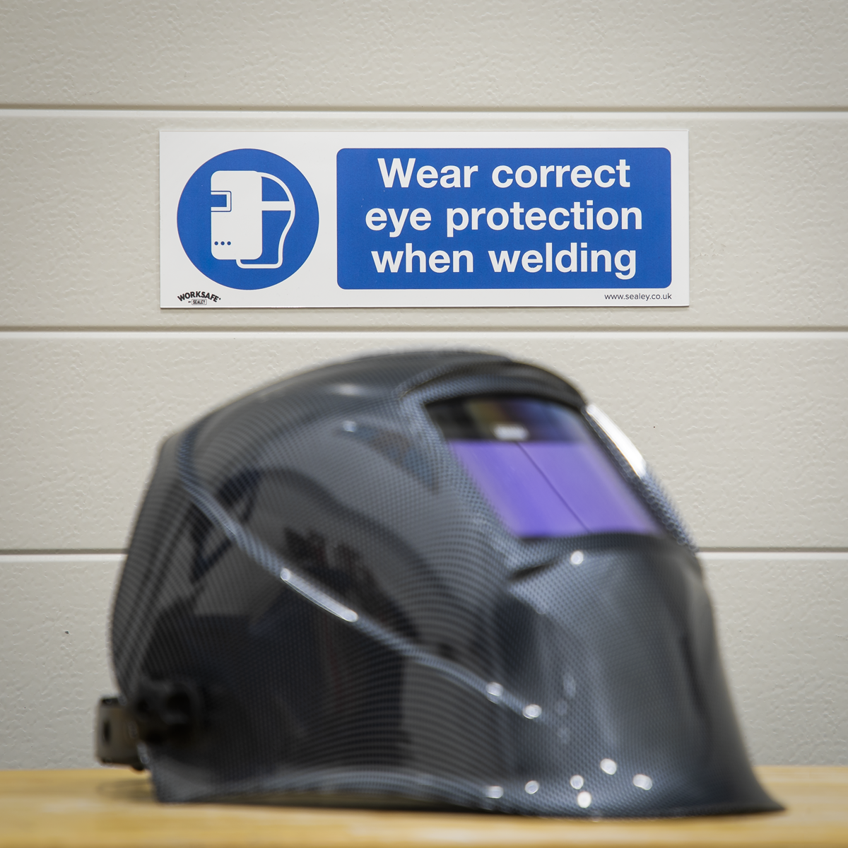 Sealey SS54V1 Worksafe® Wear Eye Protection When Welding Safety Sign - Self-Adhesive Vinyl