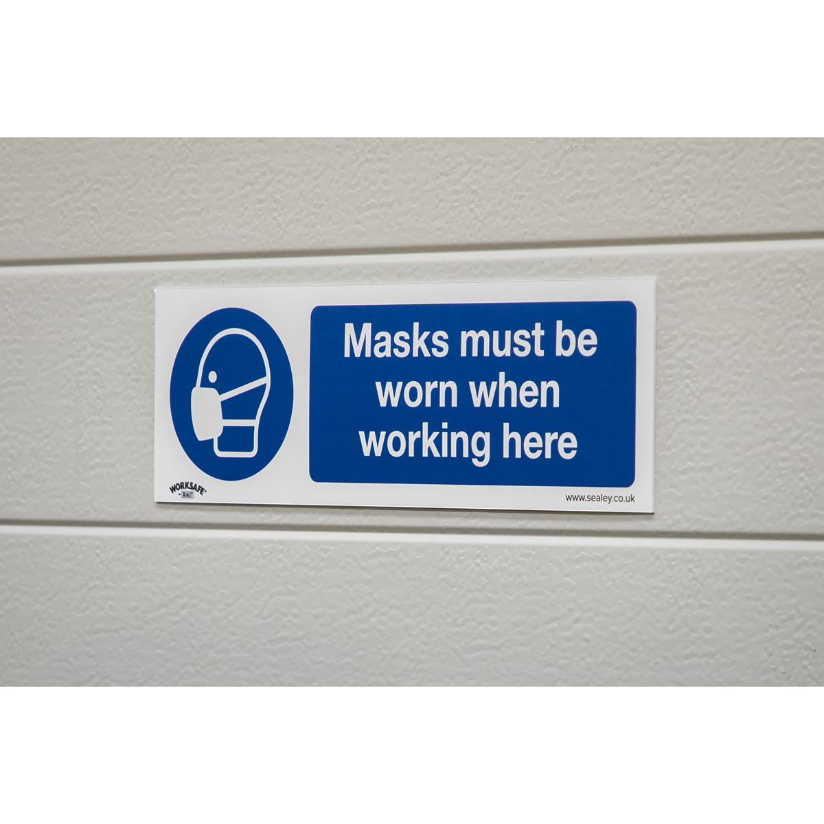 Sealey SS57P1 Worksafe® Masks Must Be Worn Safety Sign - Rigid Plastic