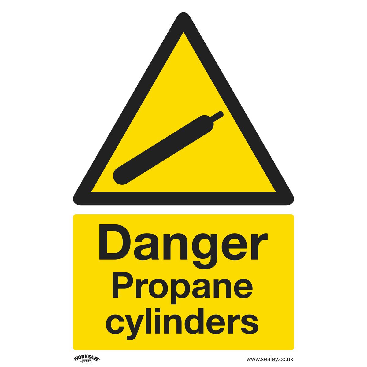 Sealey SS62V1 Worksafe® Danger Propane Cylinders Safety Sign - Self-Adhesive Vinyl