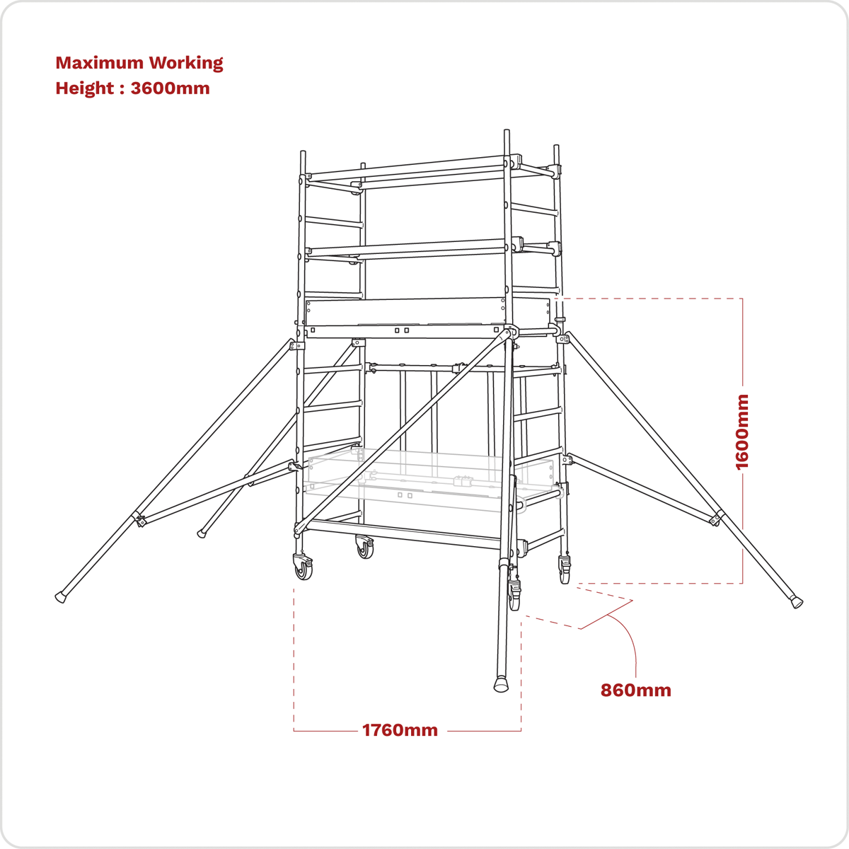 Sealey SSCL1 Platform Scaffold Tower EN 1004