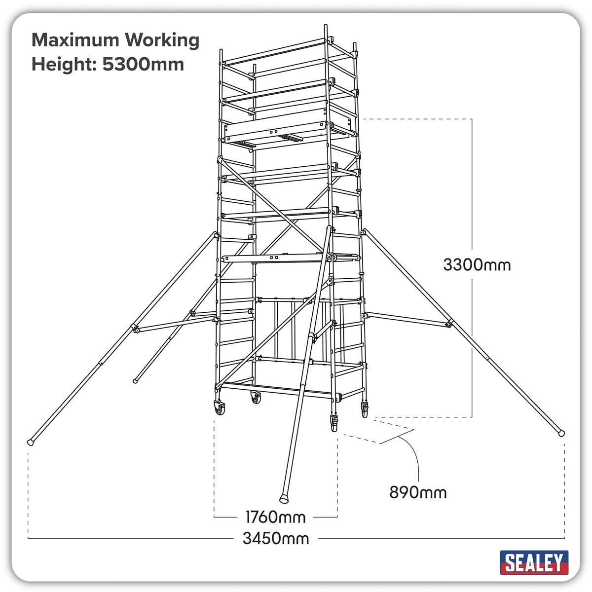 Sealey SSCL3 Platform Scaffold Tower Extension Pack 3 EN 1004