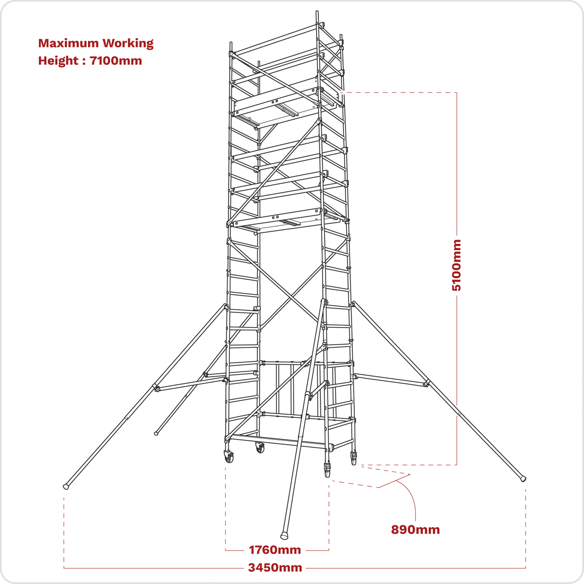 Sealey SSCL4 Platform Scaffold Tower Extension Pack 4 EN 1004