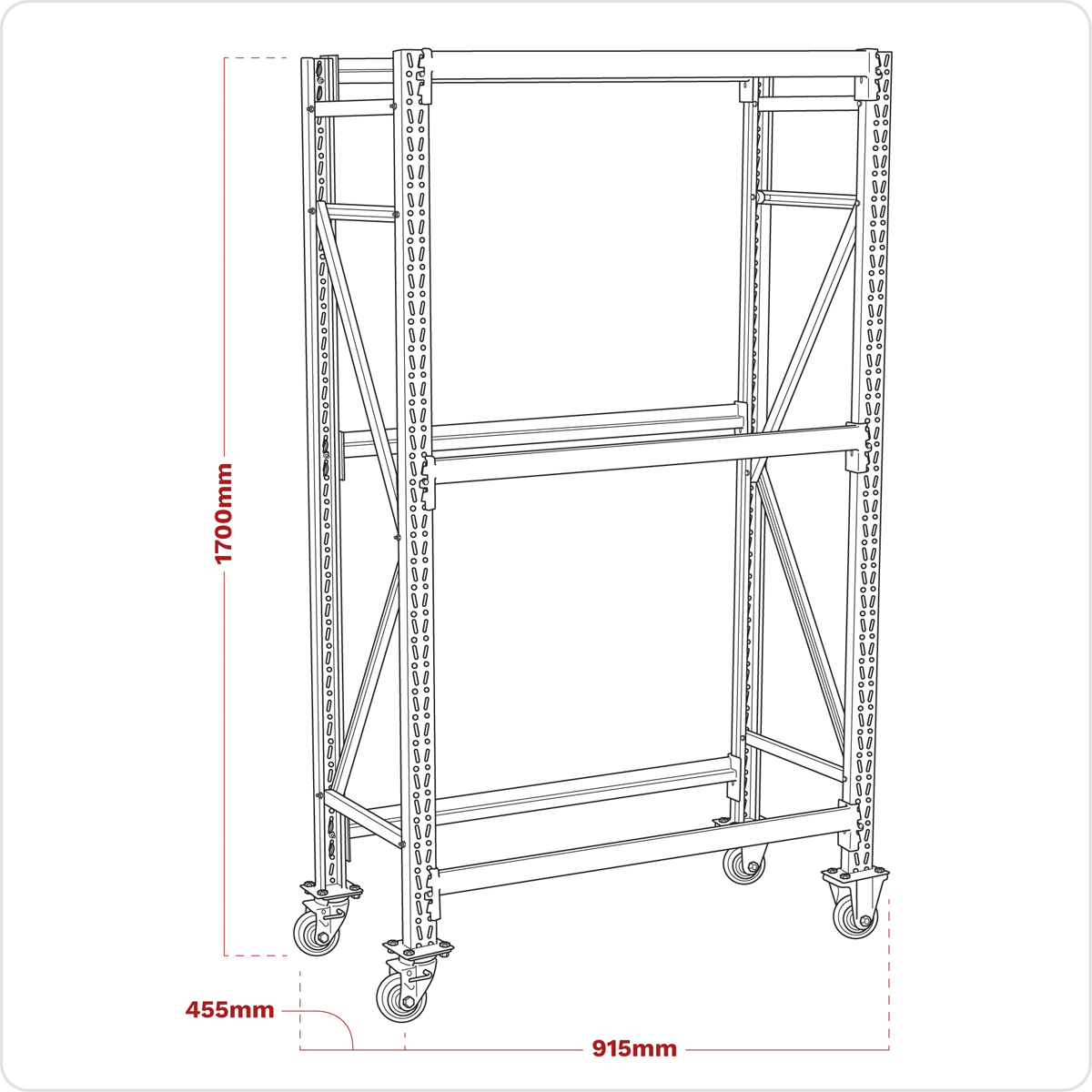 Sealey STR007 Two Level Mobile Tyre Rack 200kg Capacity Per Level