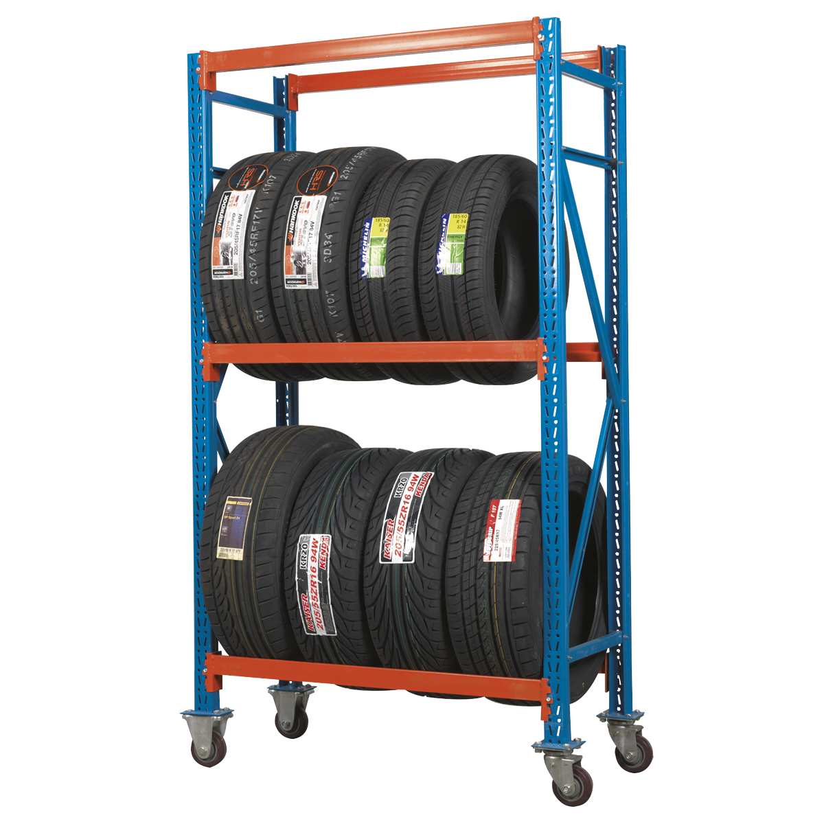 Sealey STR007 Two Level Mobile Tyre Rack 200kg Capacity Per Level