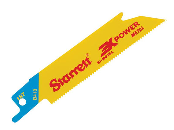 Starrett B418-2 Bi-Metal Unique Straight Fast Cut General Purpose Reciprocating Blade 0.035 Thick Pack of 2