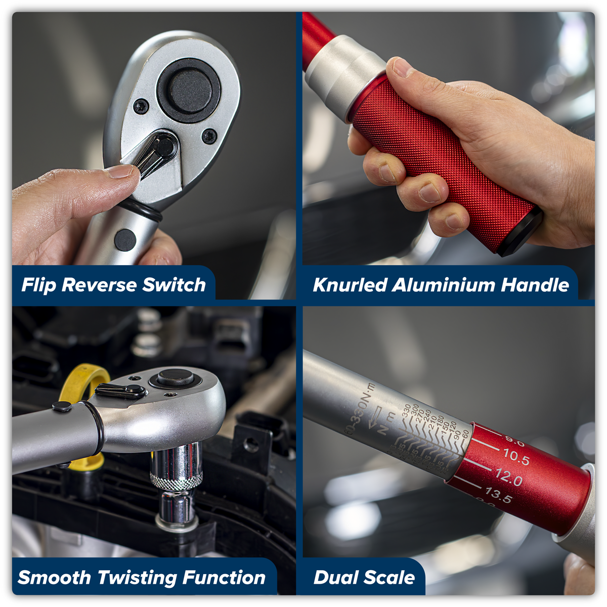 Sealey STW905 Torque Wrench Micrometer Style 1/2"Sq Drive 60-330Nm - Calibrated