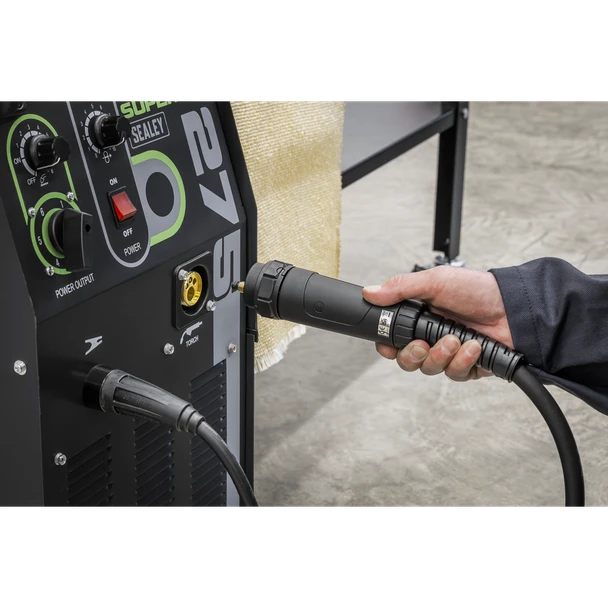 Sealey SUPERMIG275 Professional Gas/Gasless MIG Welder with Binzel Euro Torch 270A 230V