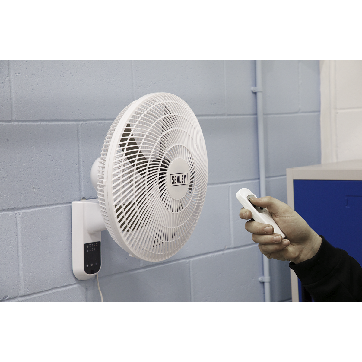 Sealey SWF16WR Wall Fan 3-Speed 16" with Remote Control 230V