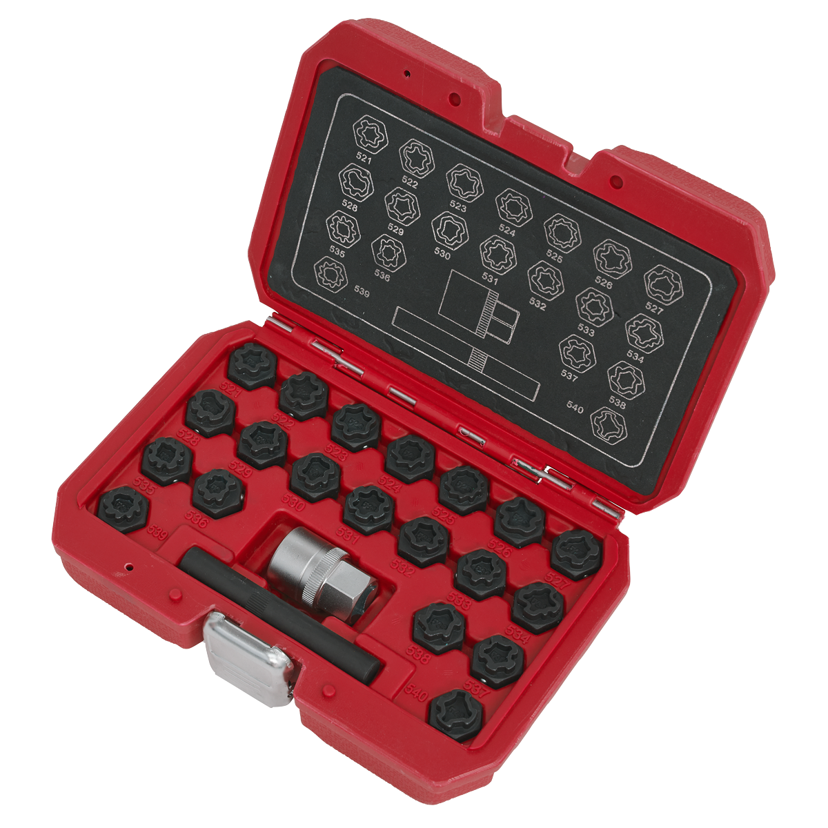 Sealey SX220 Locking Wheel Nut Key Set 22pc - VAG