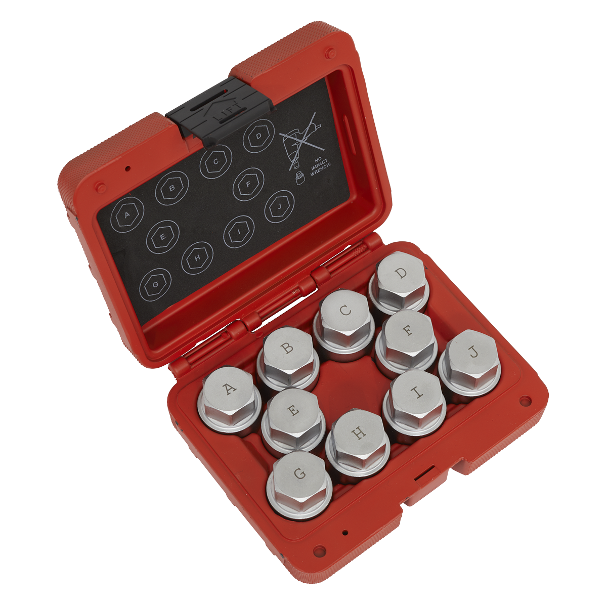Sealey SX222 Locking Wheel Nut Key Set 10pc - Land Rover