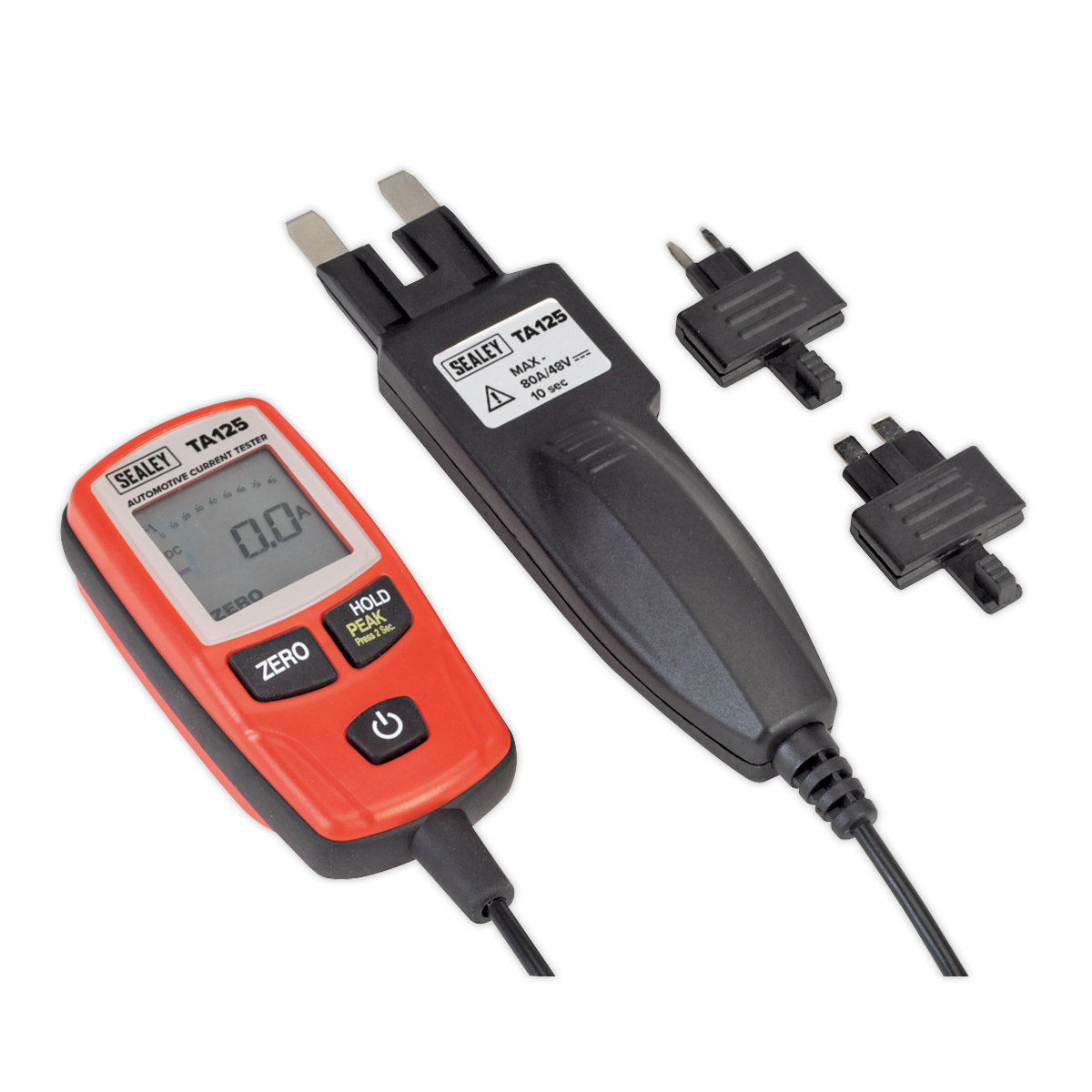 Sealey TA125 Automotive Current Tester 80A - Mini, Standard & Maxi Blade Fuses