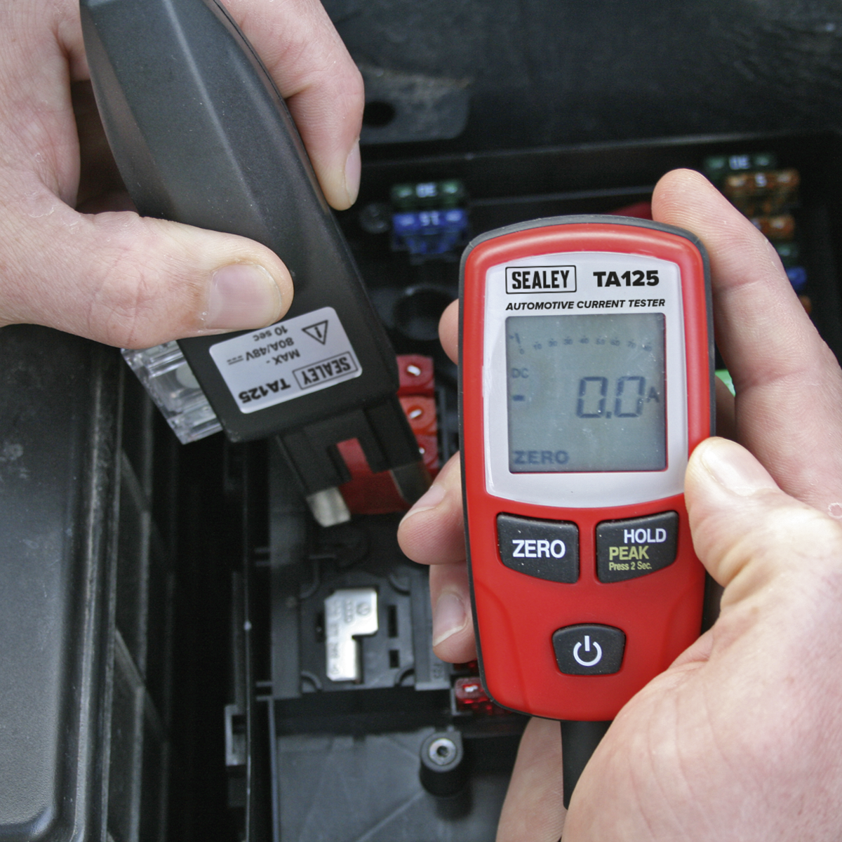 Sealey TA125 Automotive Current Tester 80A - Mini, Standard & Maxi Blade Fuses
