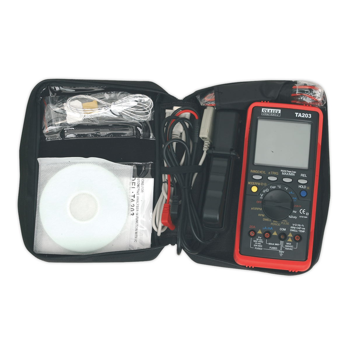 Sealey TA203 Digital Automotive Multimeter 15-Function Bar Graph/PC Link