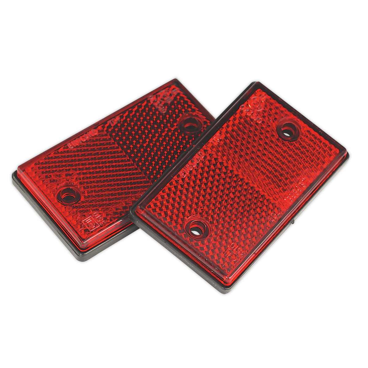 Sealey TB24 Reflex Reflector Red Oblong Pack of 2