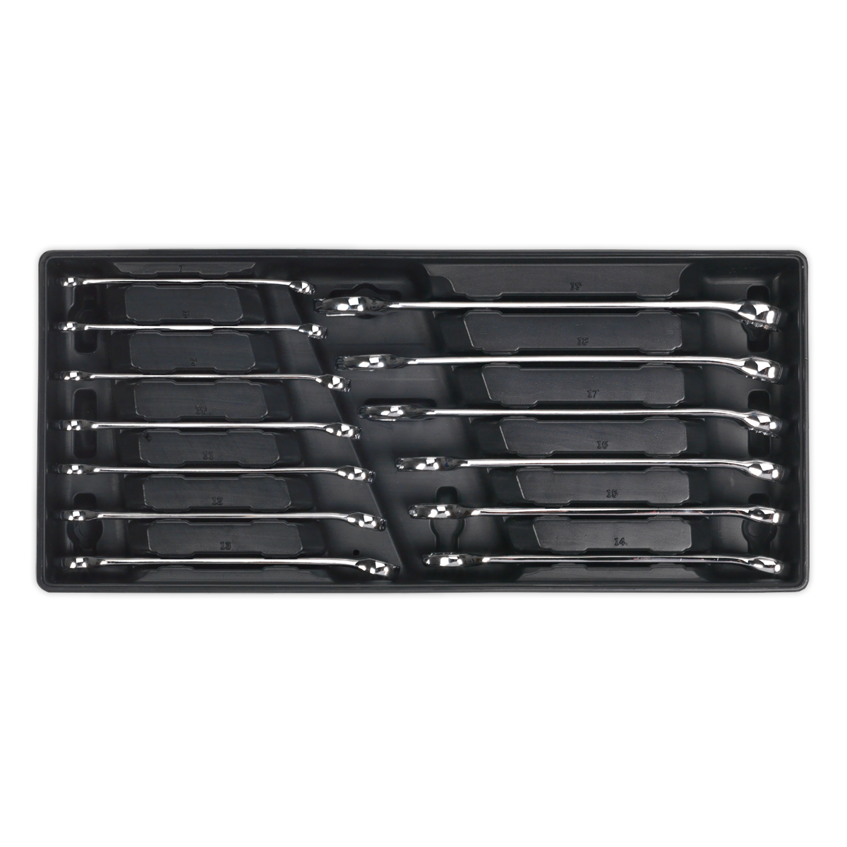 Sealey TBT01 Tool Tray with Combination Spanner Set 13pc Metric