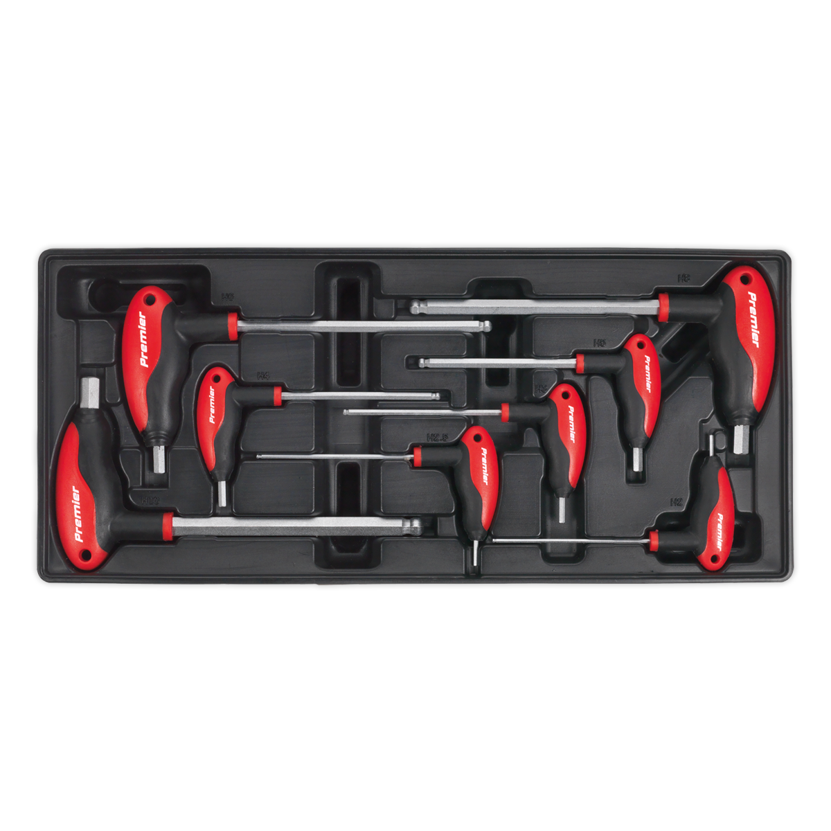 Sealey TBT06 Tool Tray with T-Handle Ball-End Hex Key Set 8pc