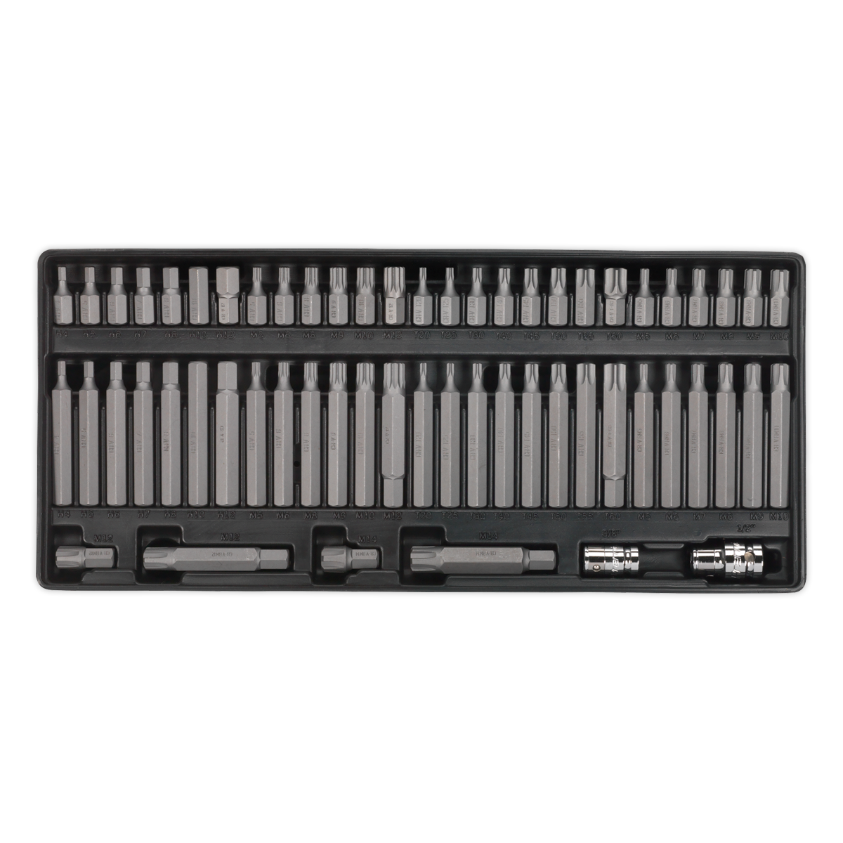 Sealey TBT11 Tool Tray with Security TRX-Star*/Hex/Ribe/Spline Bit Set 60pc