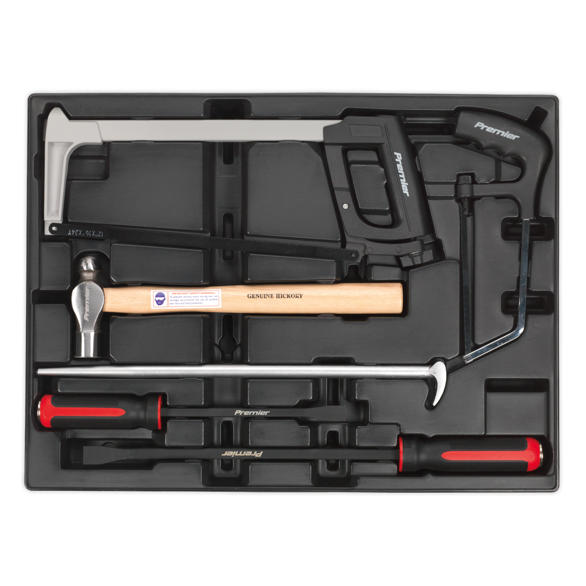 Sealey TBT30 Tool Tray with Pry Bar, Hammer & Hacksaw Set 6pc