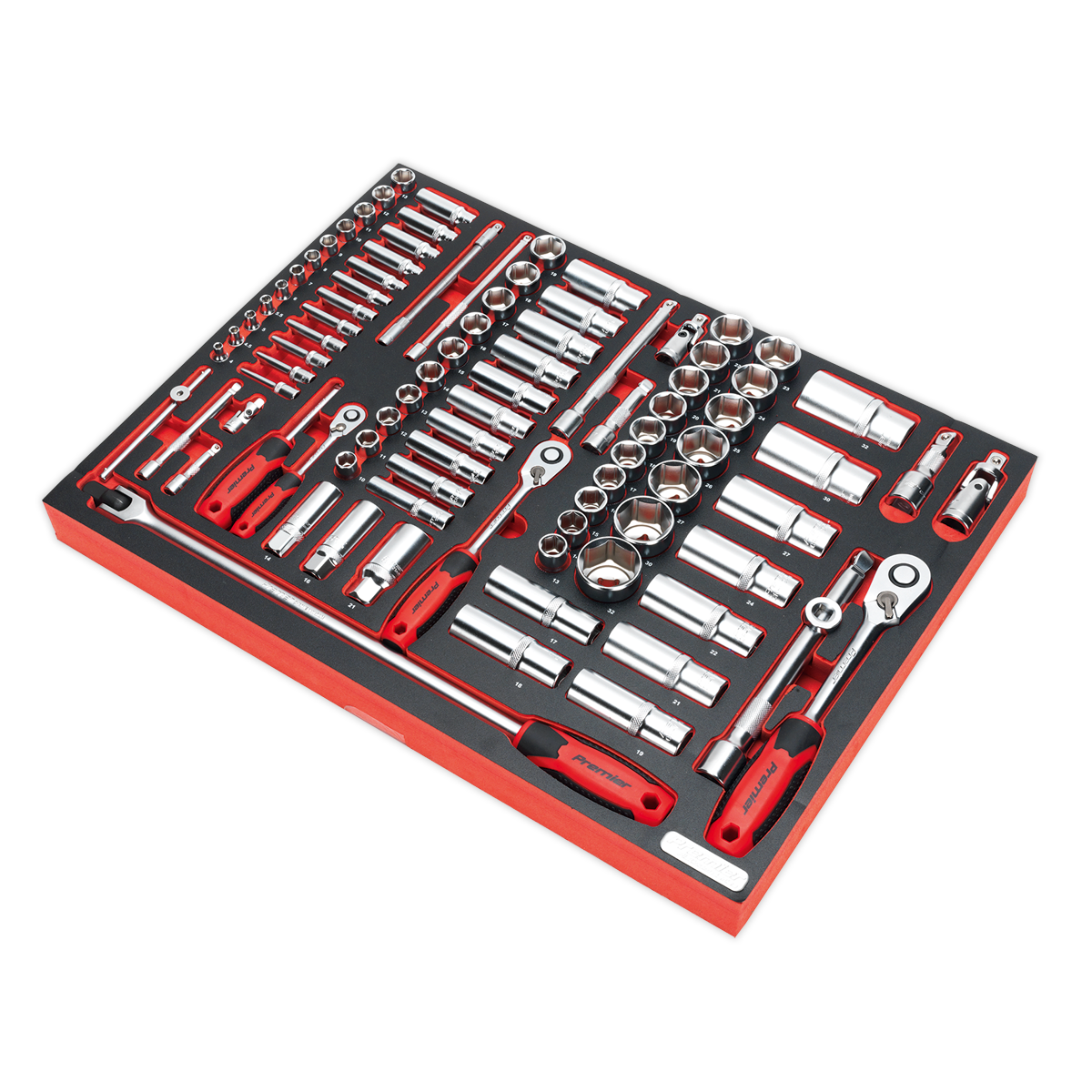 Sealey TBTP02 Tool Tray with Socket Set 91pc 1/4