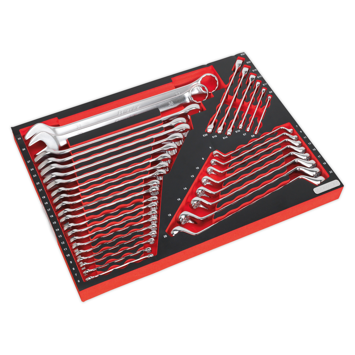 Sealey TBTP03 Tool Tray with Spanner Set 35pc