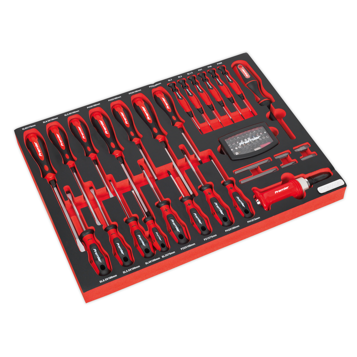 Sealey TBTPBCOMBO4 Tool Chest Combination 23 Drawer with Ball Bearing Slides - Black with 446pc Tool Kit