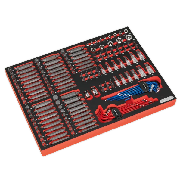 Sealey TBTPCOMBO1 Tool Chest Combination 14 Drawer with Ball Bearing Slides - Red & 446pc Tool Kit