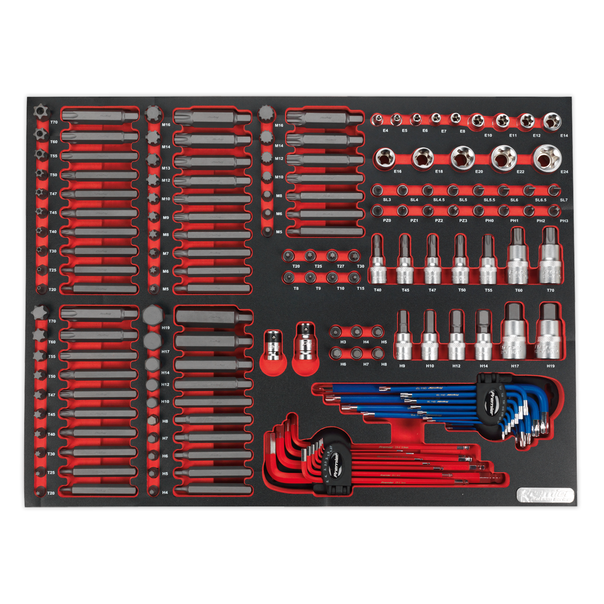 Sealey TBTP07 Tool Tray with Specialised Bits & Sockets 177pc