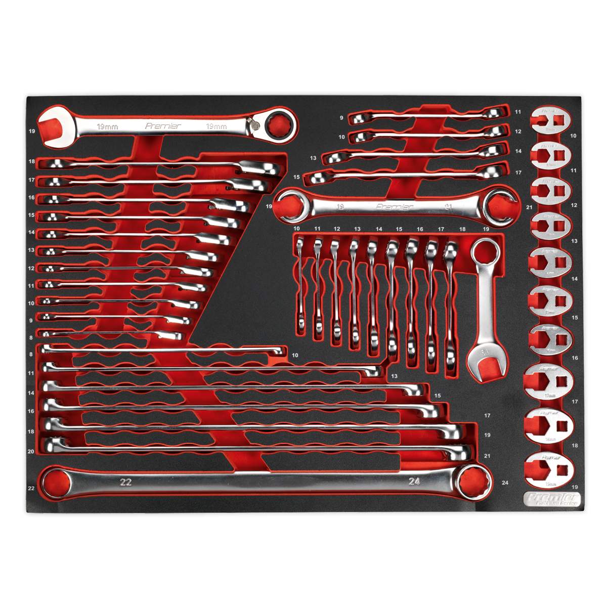 Sealey TBTP11 Tool Tray with Specialised Spanner Set 44pc