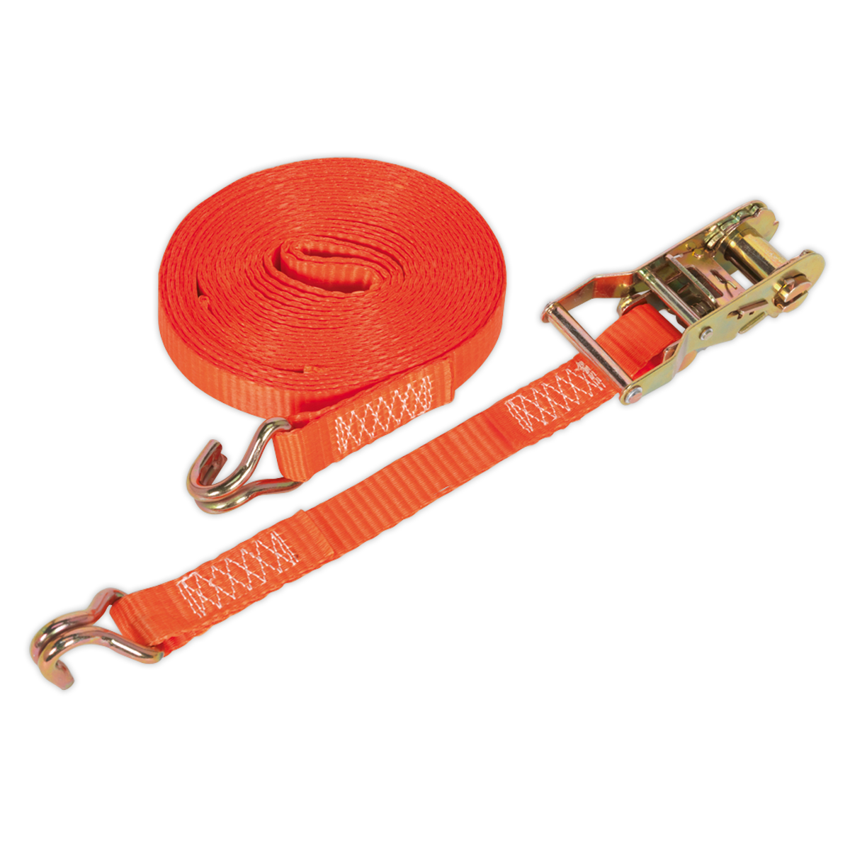 Sealey TD1508J Ratchet Tie Down 25mm x 8m Polyester Webbing 1500kg Breaking Strength