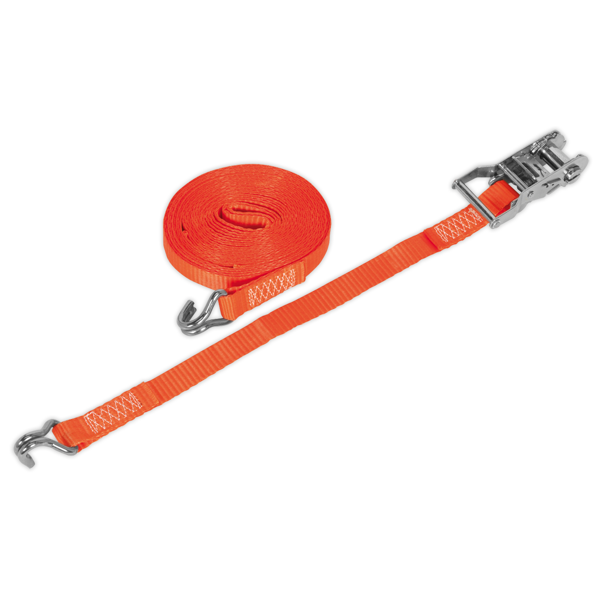 Sealey TD1510J Ratchet Tie Down 25mm x 10m Polyester Webbing 1500kg Breaking Strength