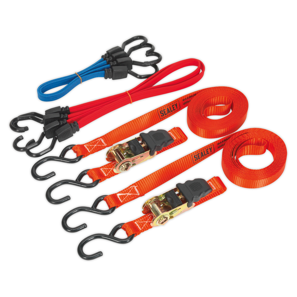 Sealey TD285SBD Tie Down & Bungee Cord Set 6pc