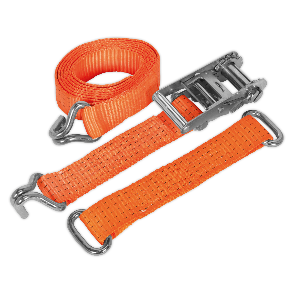 Sealey TDRWS Car Transporter Ratchet Tie Down 50mm x 3m Steel Wheel - Single 4500kg Breaking Strength