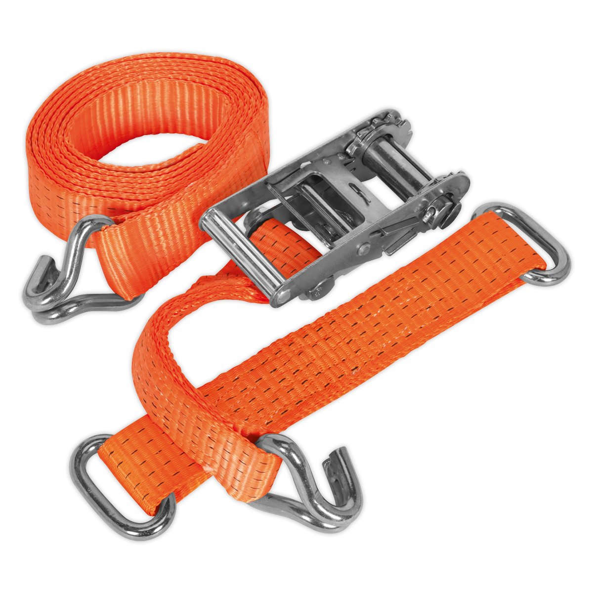 Sealey TDRWS Car Transporter Ratchet Tie Down 50mm x 3m Steel Wheel - Single 4500kg Breaking Strength