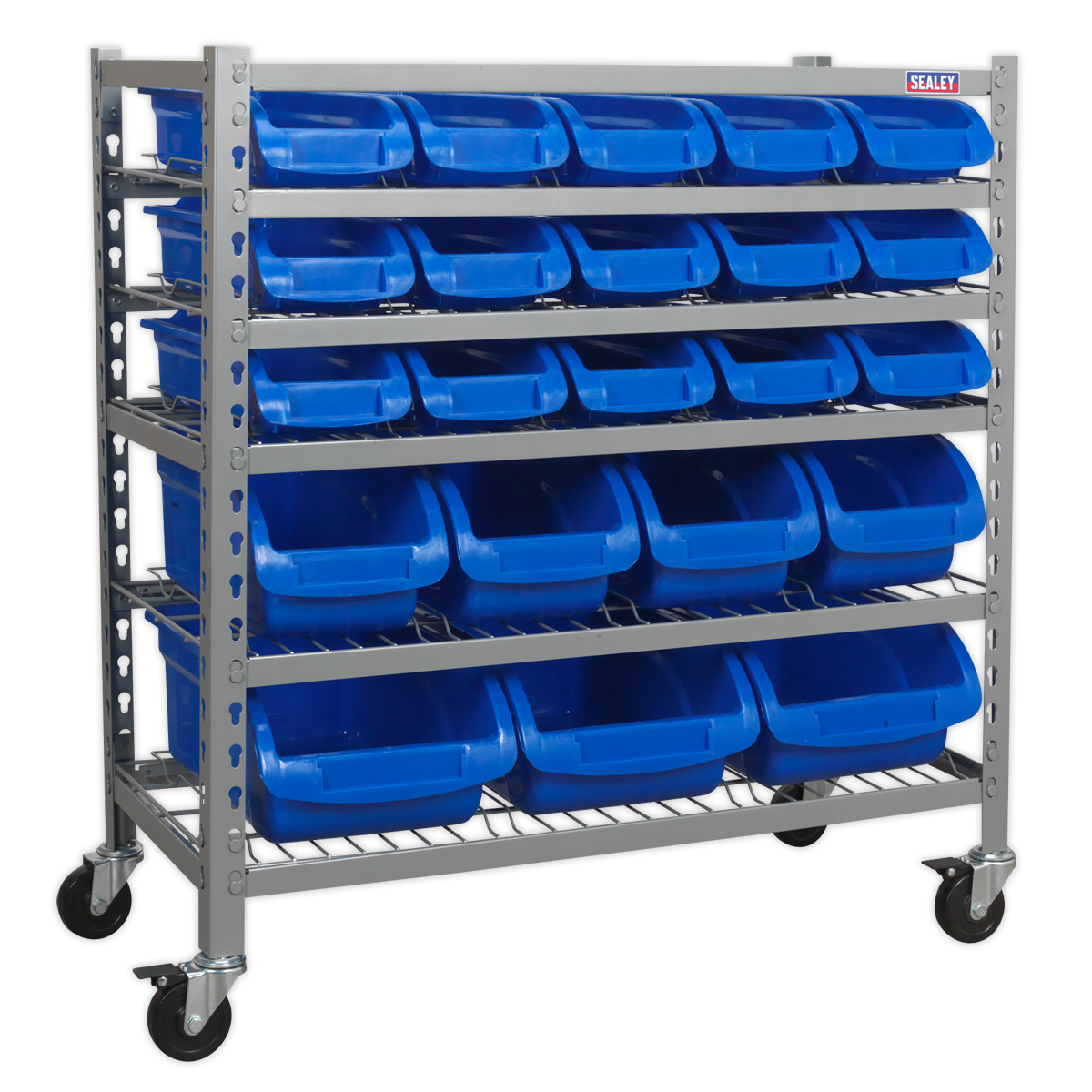 Sealey TPS22 Mobile Bin Storage System 22 Bins