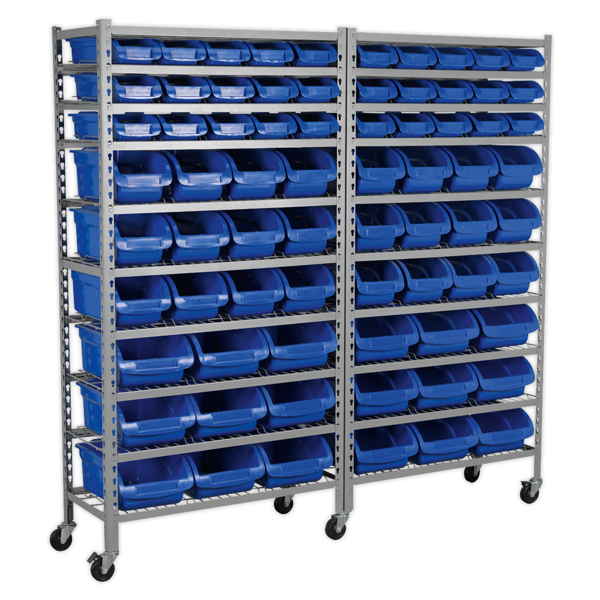 Sealey TPS72 Mobile Bin Storage System 72 Bins