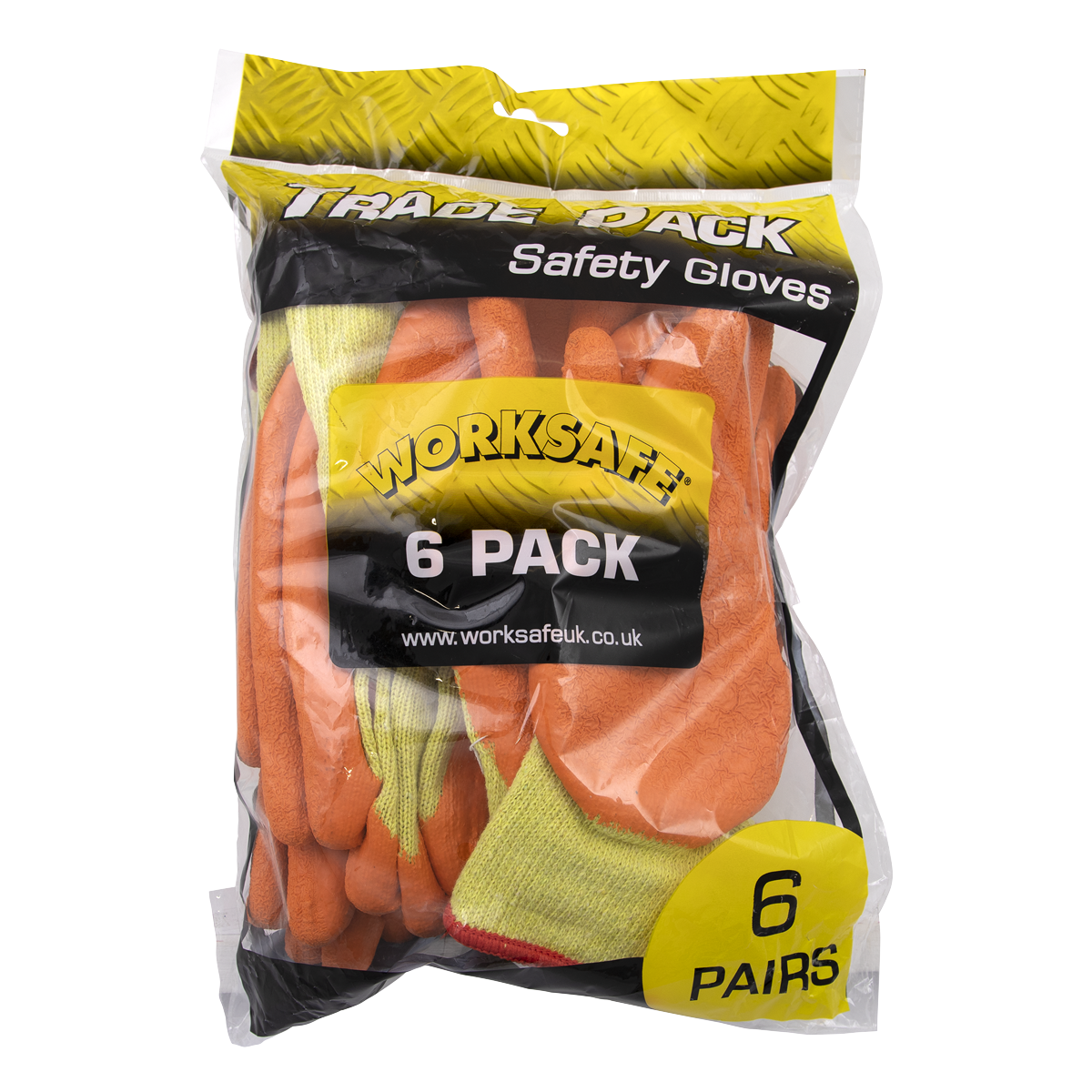 Sealey TSP121L/6 Super Grip Knitted Gloves Latex Palm (Large) - Pack of 6 Pairs
