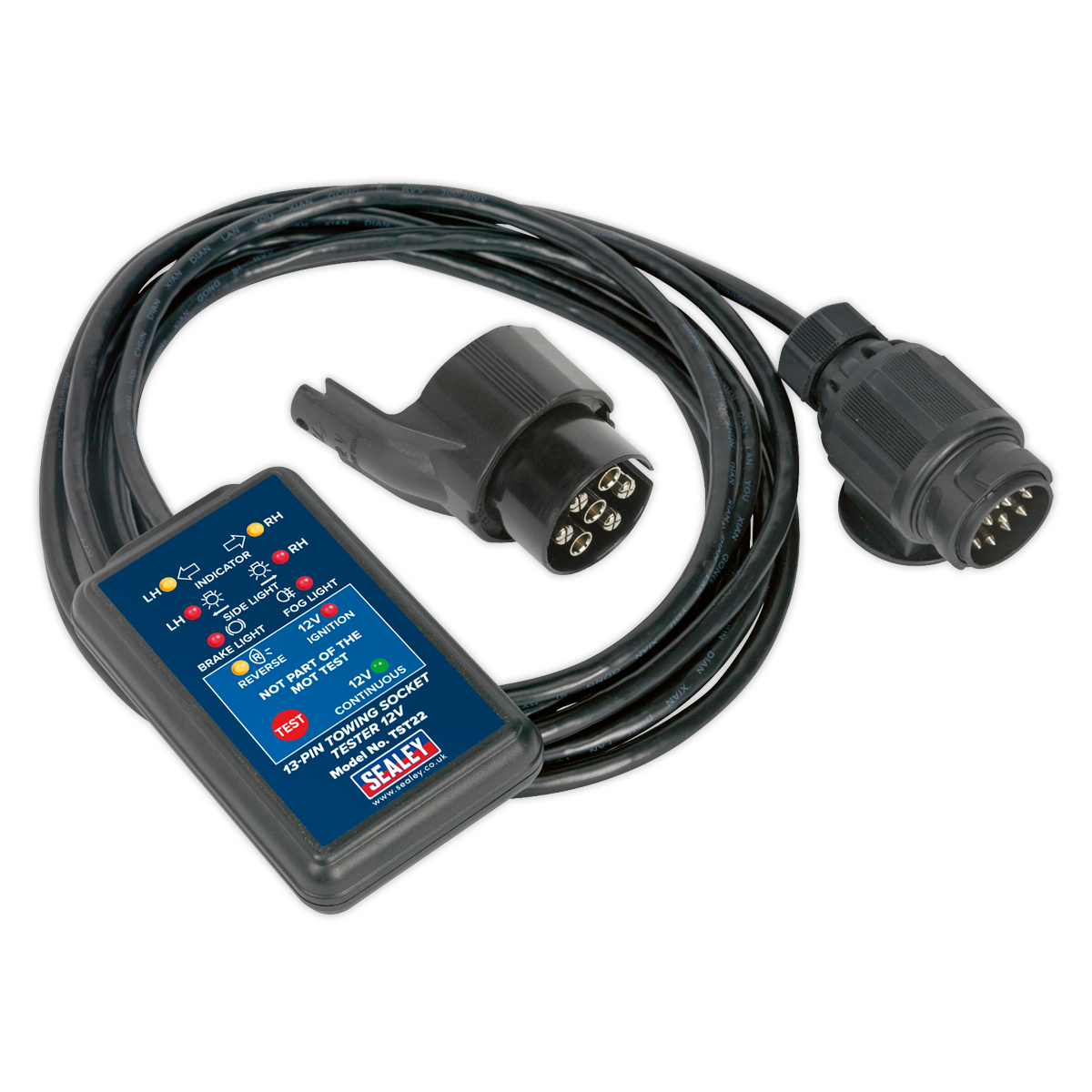 Sealey TST22 Towing Socket Tester 13-Pin 12V - DVSA Approved