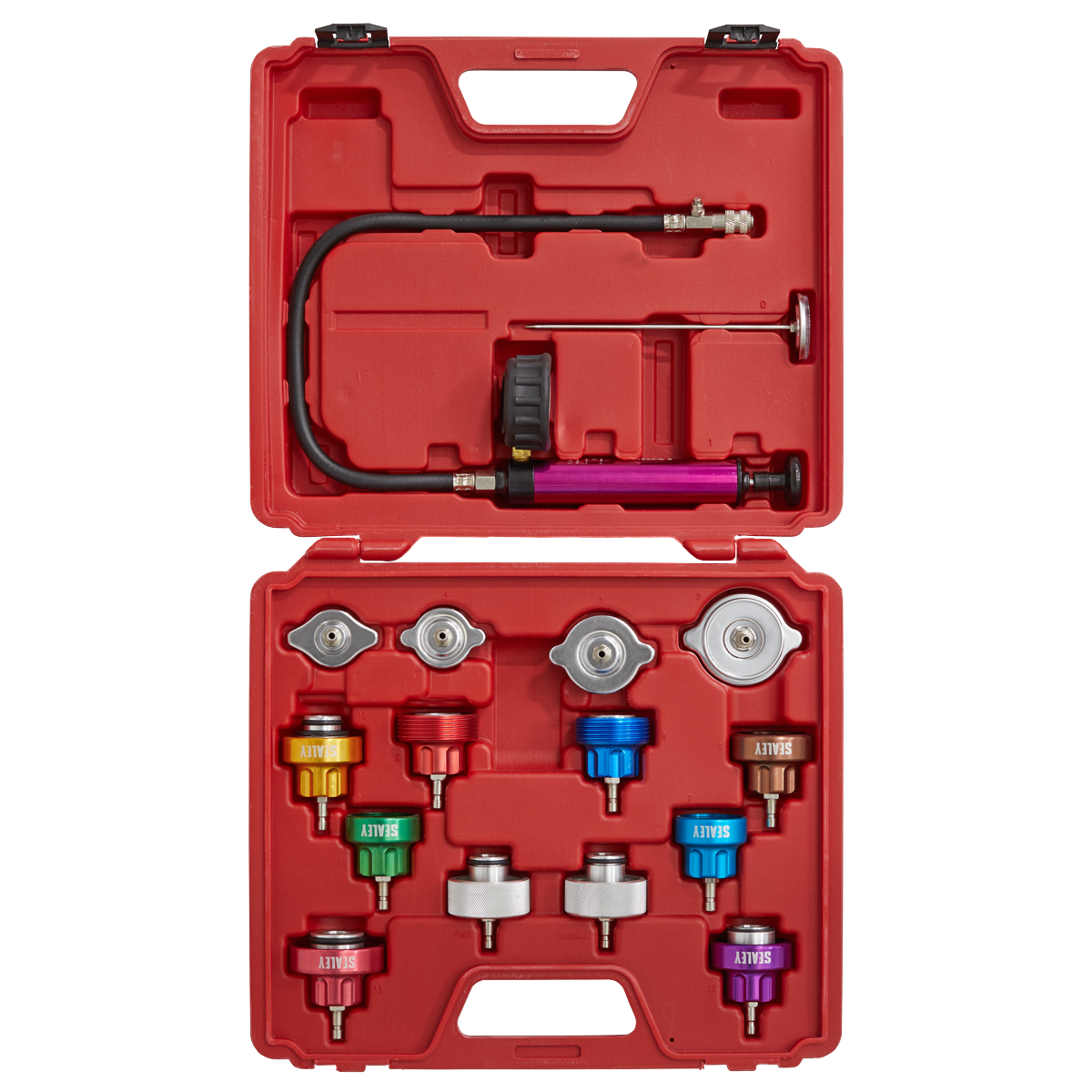 Sealey VS006 Cooling System Pressure Test Kit 16pc
