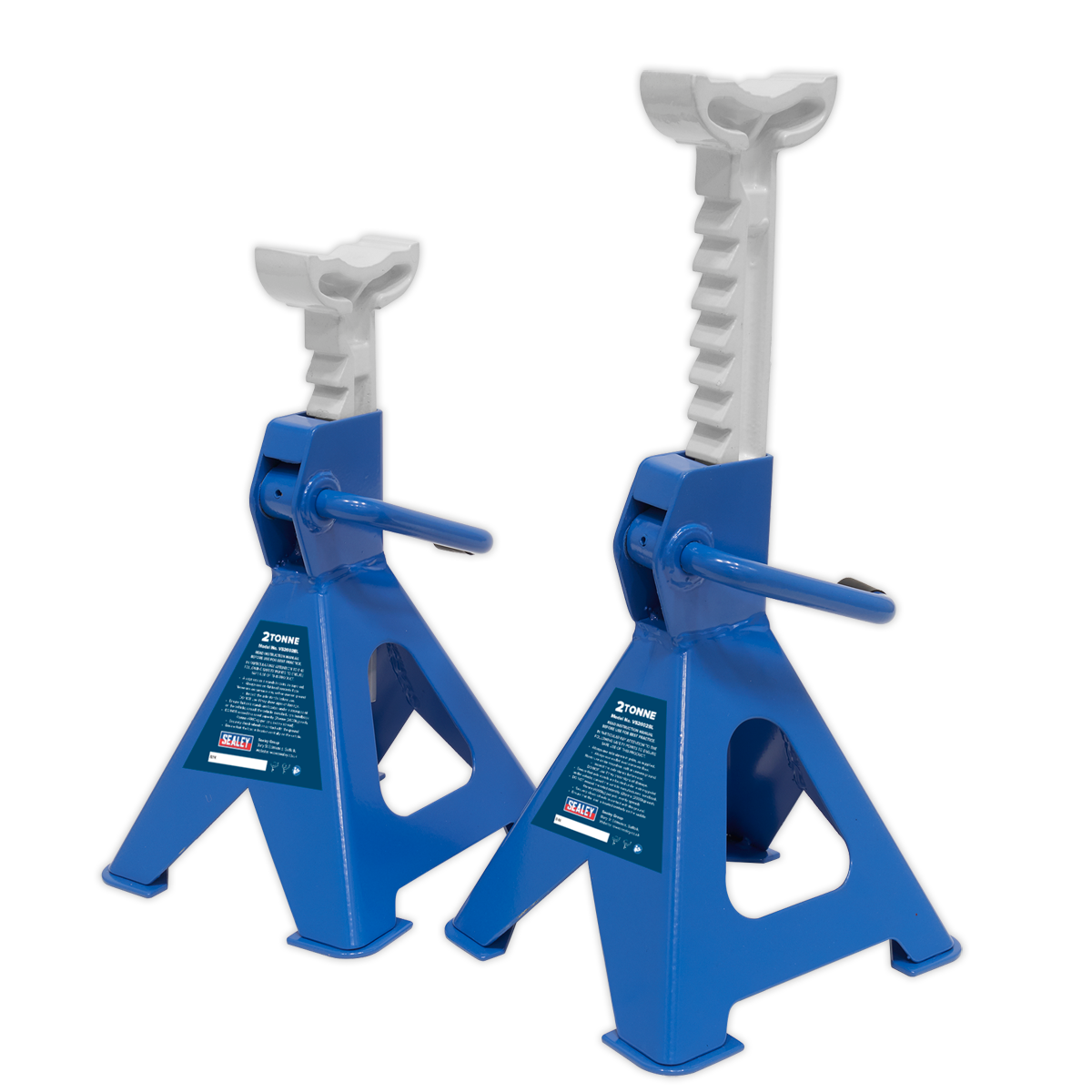 Sealey VS2002BL Axle Stands (Pair) 2tonne Capacity per Stand Ratchet Type - Blue