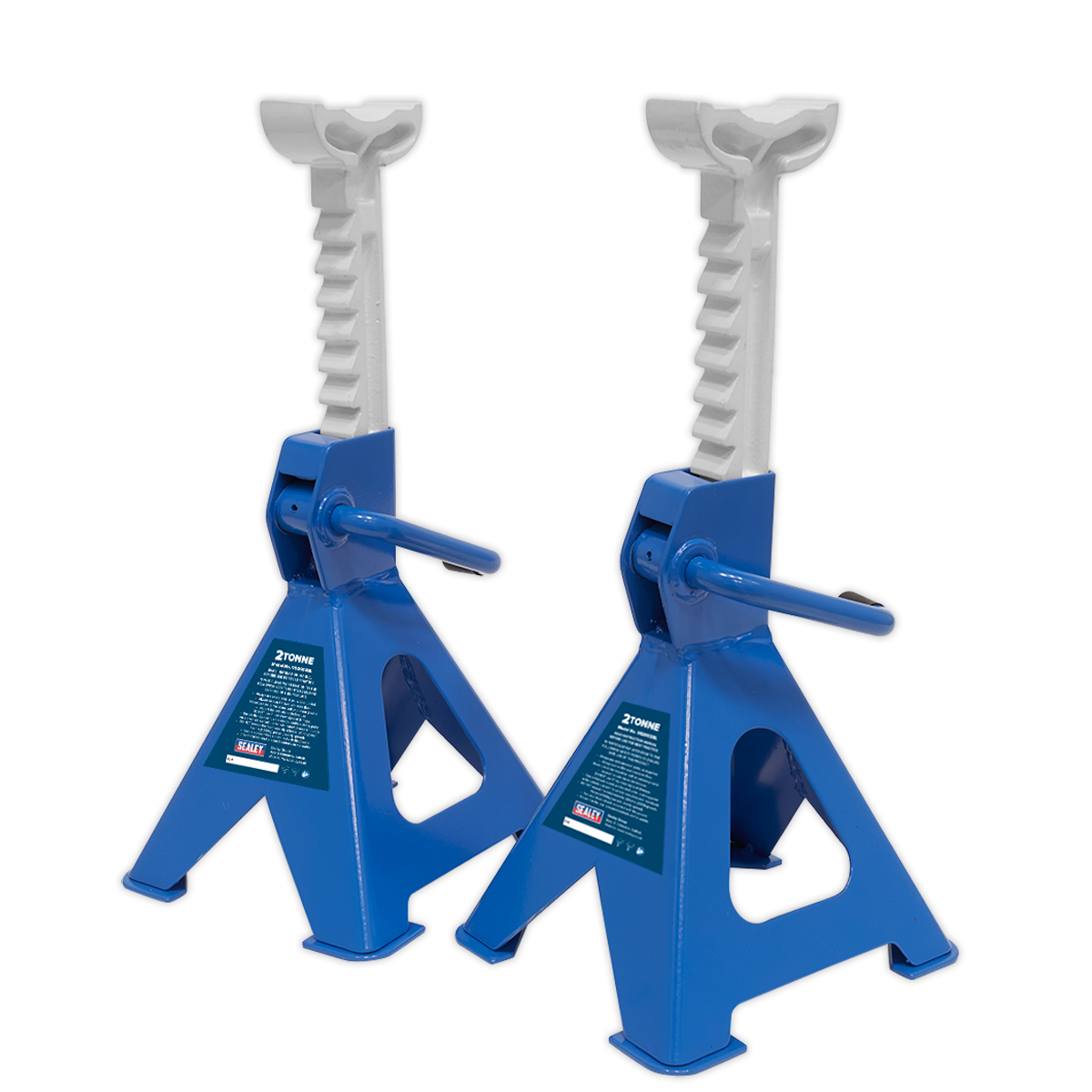 Sealey VS2002BL Axle Stands (Pair) 2tonne Capacity per Stand Ratchet Type - Blue