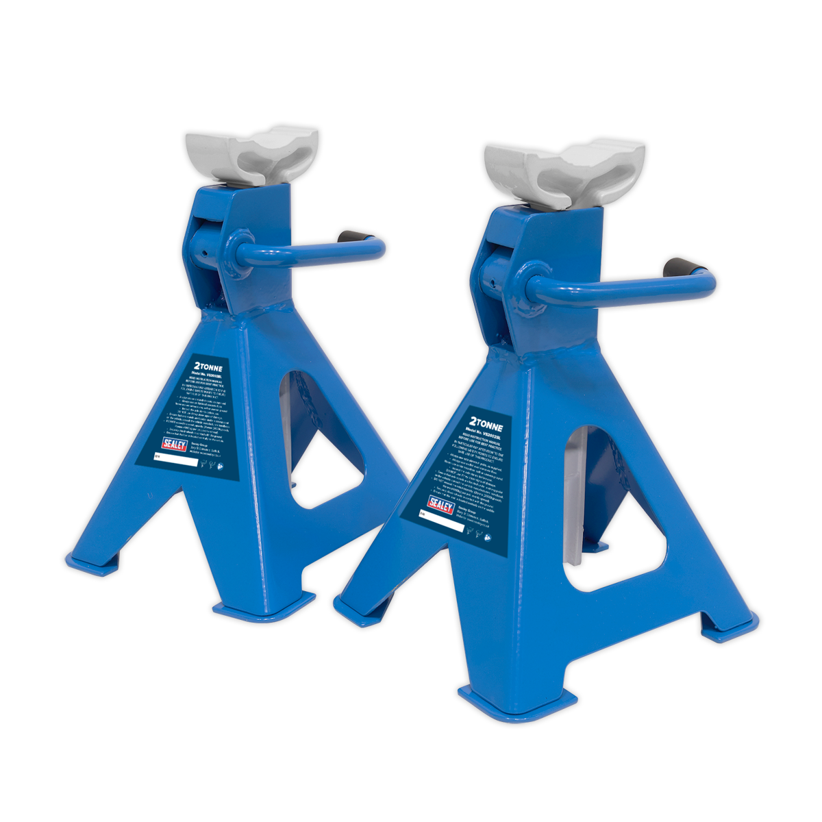 Sealey VS2002BL Axle Stands (Pair) 2tonne Capacity per Stand Ratchet Type - Blue